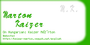 marton kaizer business card